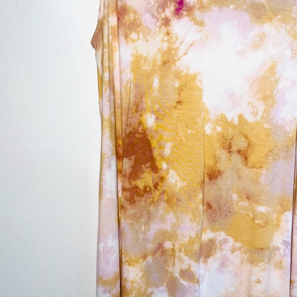 Maurices 24/7 Orange Pink Tie Dye Mock Neck Shift Dress Medium Women’s - Picture 5 of 12